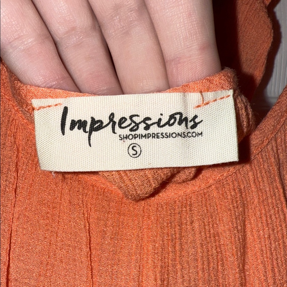 Orange Ruffle Strap Scoop Tank - Picture 2 of 5
